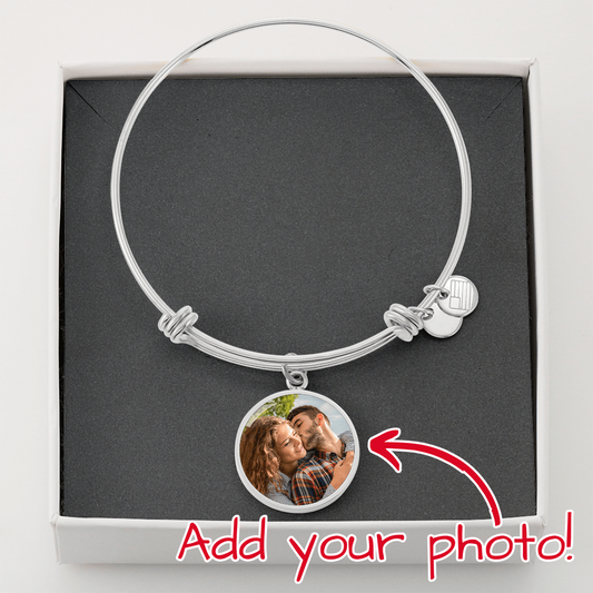 Luxury Circle Bangle - Upload Your Own Photo And Text