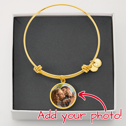 Luxury Circle Bangle - Upload Your Own Photo And Text