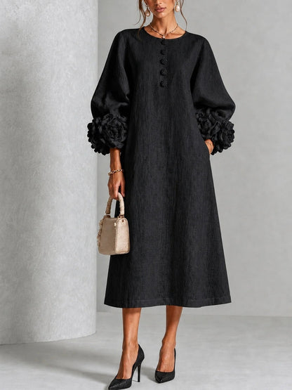 Ivy | Rose Sleeve Midi Dress