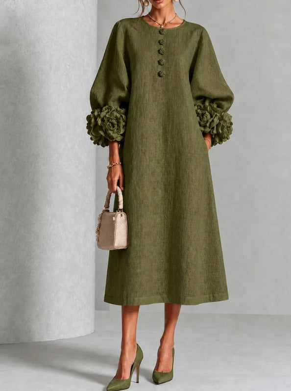 Ivy | Rose Sleeve Midi Dress