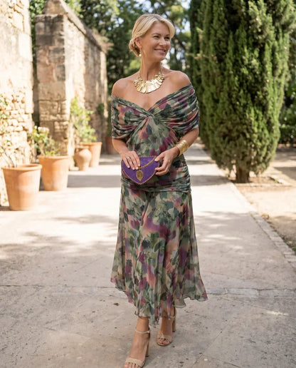Aveline | V-Neck Draped Dress