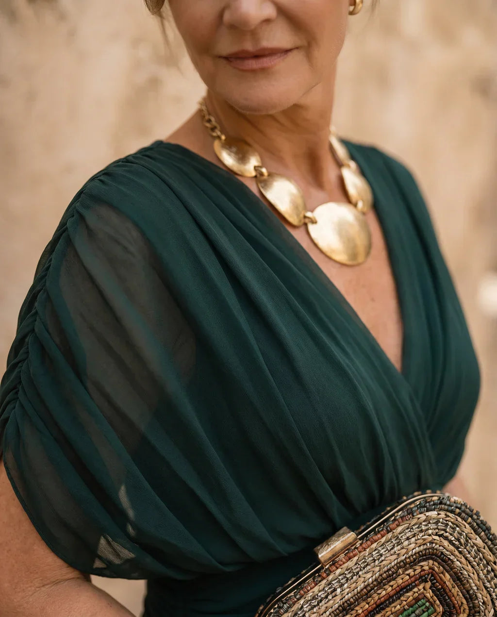 Aveline | V-Neck Draped Dress