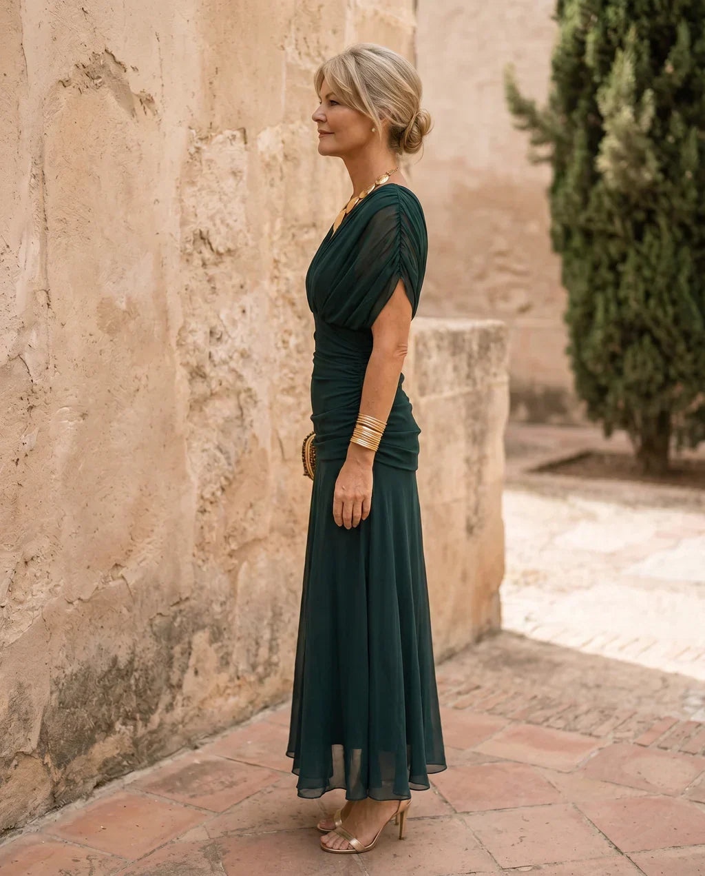 Aveline | V-Neck Draped Dress