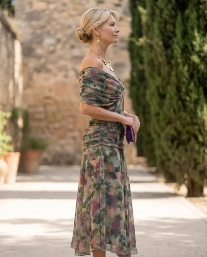 Aveline | V-Neck Draped Dress