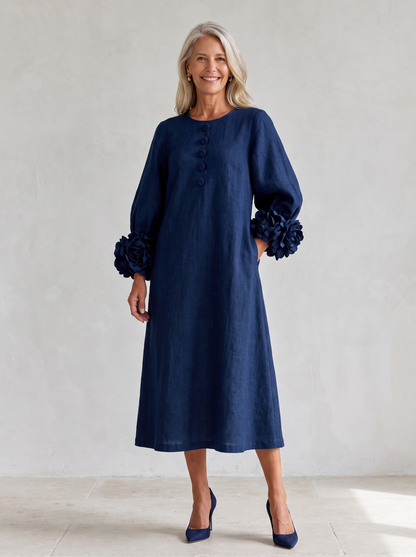 Ivy | Rose Sleeve Midi Dress