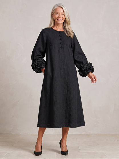 Ivy | Rose Sleeve Midi Dress
