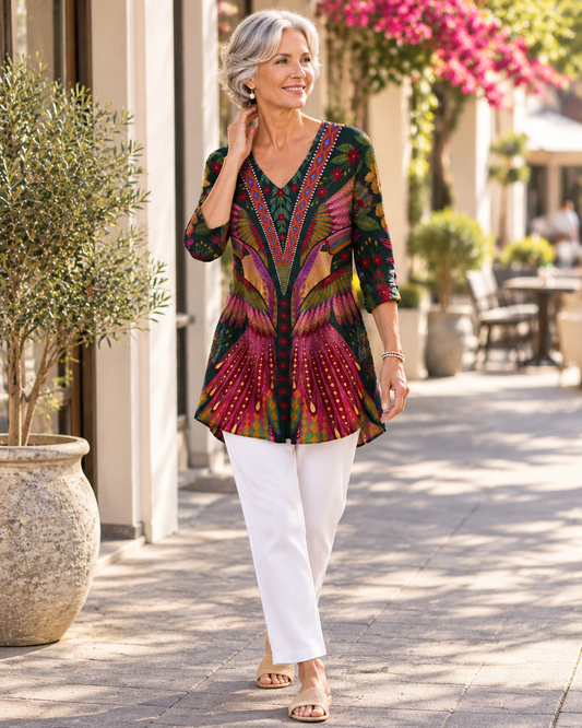 Jayla | Long Blouse with V-Neck