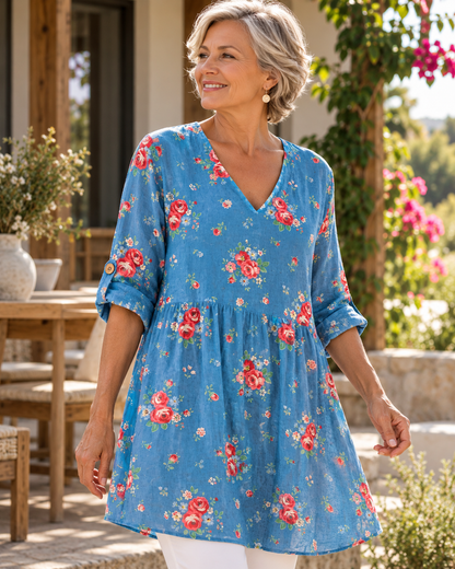 Lucia | Long Blouse with V-Neck